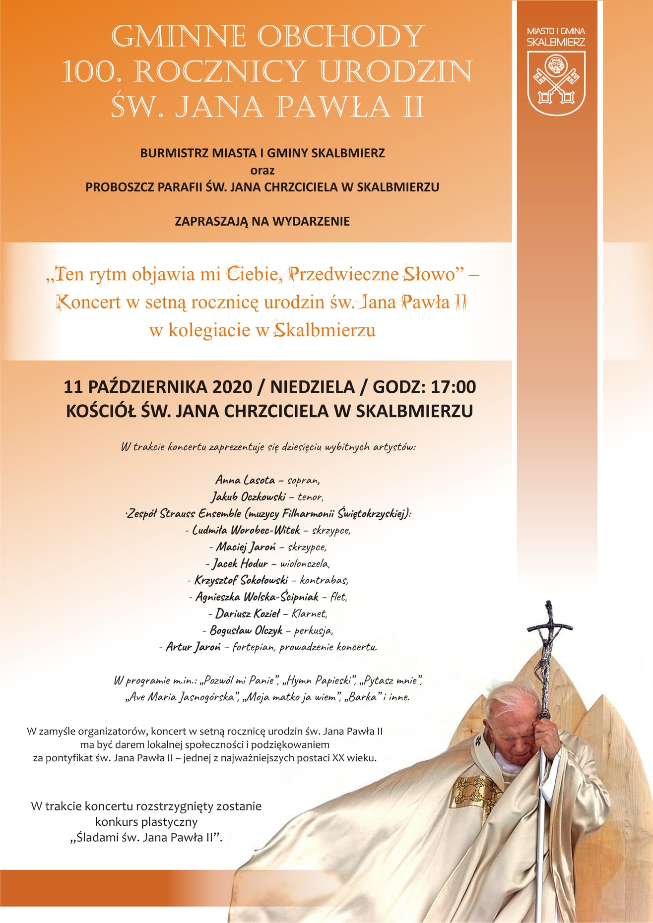 Koncert w setną rocznicę urodzin św. Jana Pawła II w kolegiacie w Skalbmierzu